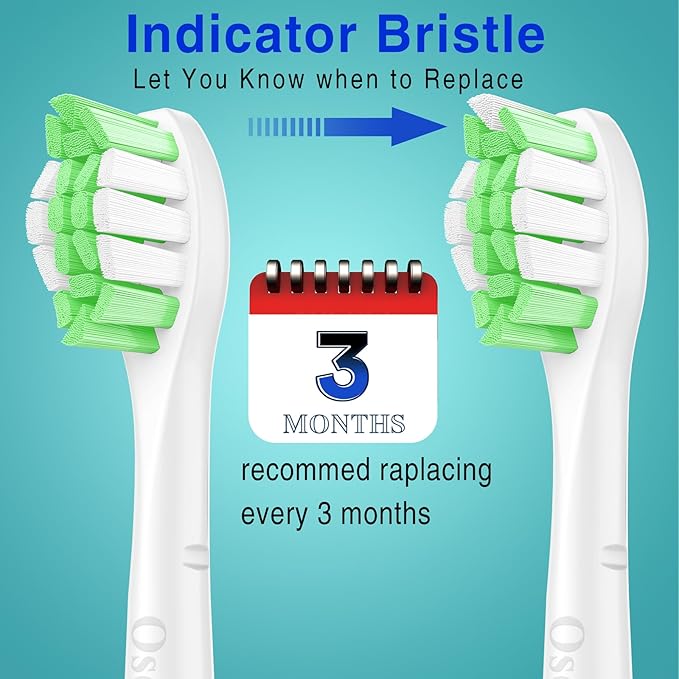 Osctor Fit for Sonicare Replacement Heads, Toothbrush Replacement Brush Heads Compatible with Philips Sonicare Click on Electric Toothbrush, 4 Pack, White