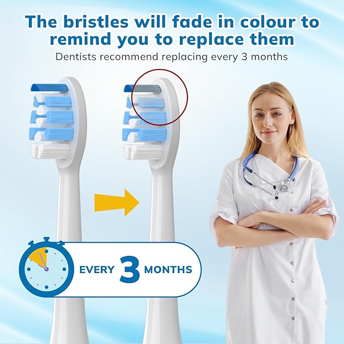 Replacement Toothbrush Heads Compatible with Philips Sonicare：16 Pack Soft Replacement Electric Brush Head for 4100 5100 6100 HX9023/65 W Optimal Control Snap-on System（B&W）