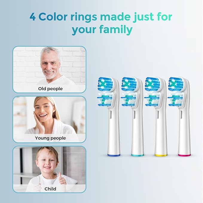 8 Pcs Double Heads Replacement Toothbrush Heads Compatible with Oral B Braun,Electric Toothbrush Heads Refill for Pro 500/1000/1500/3000/7000/8000/9600