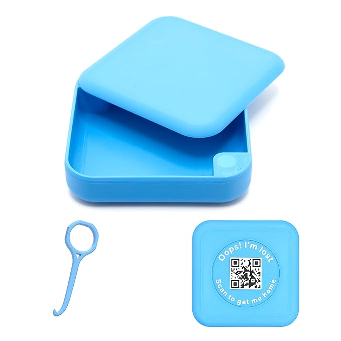 Kasse Invisalign Case by nCase | Modern Aligner & Retainer Case with QR Code Recovery | Magnetic Twist Open | 3D Printed in the USA | Secure Travel Design | Includes Invisalign Remover Tool | Cyan