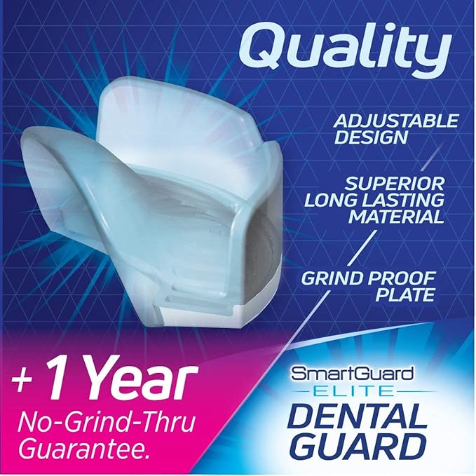 Dental Guard SMARTGUARD Elite (2 Guards 1 Travel case) Front Tooth Custom Anti Teeth Grinding Night Guard for Clenching - Dentist Designed - Bruxing Splint Mouth Protector for Relief of Symptoms