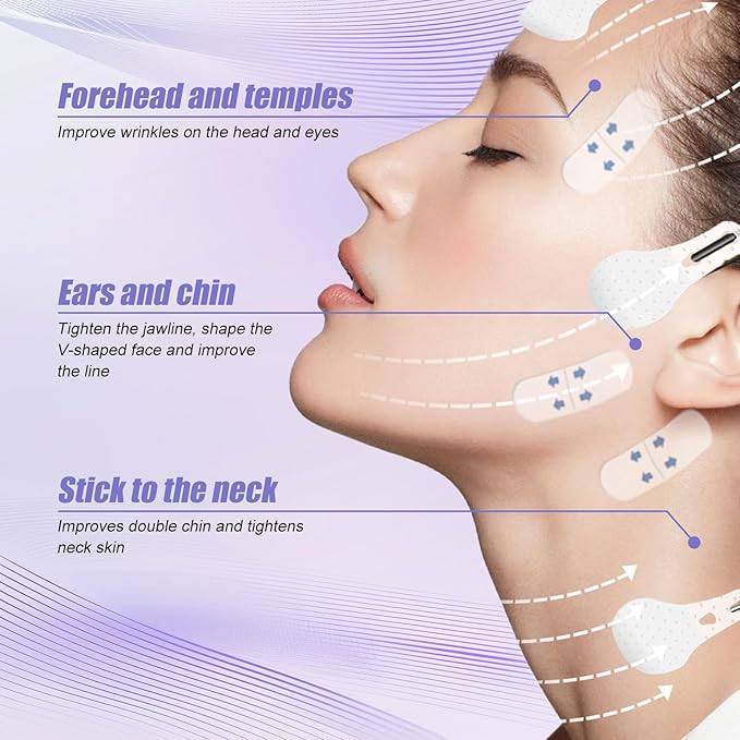 Face Tape,Face Lift Tape,Face Lift Tape Invisible,Neck Tape lifting Invisible,V-Shaped Instant Face Tapes for Lifting Sagging Skin Eyes Double Chin Wrinkles Waterproof Mix Box (160PCS, Hibiscus)