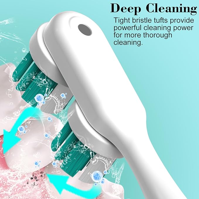 YMPBO Replacement Heads Compatible with Spinbrush Electric Powered Toothbrush Adults, 6 Pack Brush Head Replacement Refill