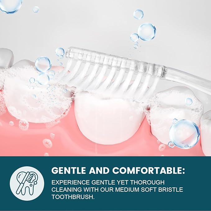 Navona 30 PCS Disposable Toothbrush with Toothpaste Bulk, Travel Toothpaste, Bulk Toothpastes, Individually Wrapped Bulk Toothbrush, Ergonomics Handle,Medium Soft Bristle, Perfect for Travel, Hotel