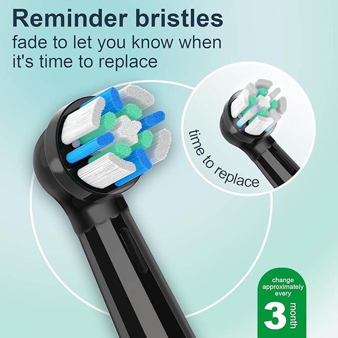 Replacement Toothbrush Heads Compatible with Oral B iO Series 2/3/4/5/6/7/8/9/10 Electric Toothbrush,Round Brush Heads for Gentle Gum Care & Deep Cleaning,Black
