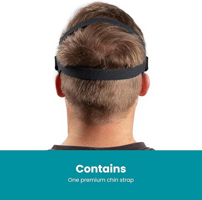LifeSource Made in USA Anti Snoring Halo Chin Strap for CPAP Users, Chin Strap for Snoring Solution, Breathable, Adjustable, Latex Free, Comfortable Sleep Support for Men & Women, Snoring Support