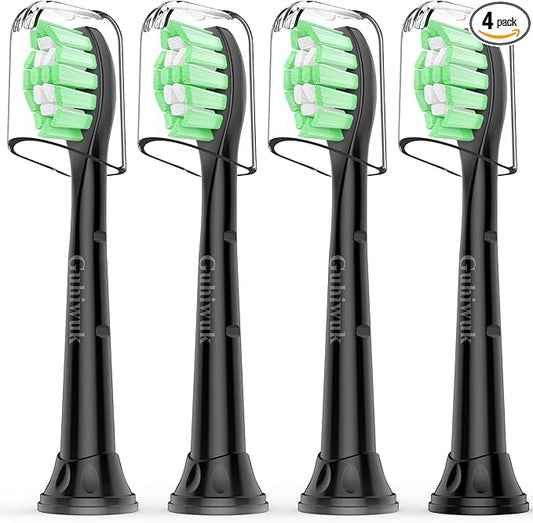 Guhiwuk Designed for Sonicare Replacement Heads, Electric Toothbrush Replacement Brush Heads Compatible with Philips Sonicare, 4 Pack, Black