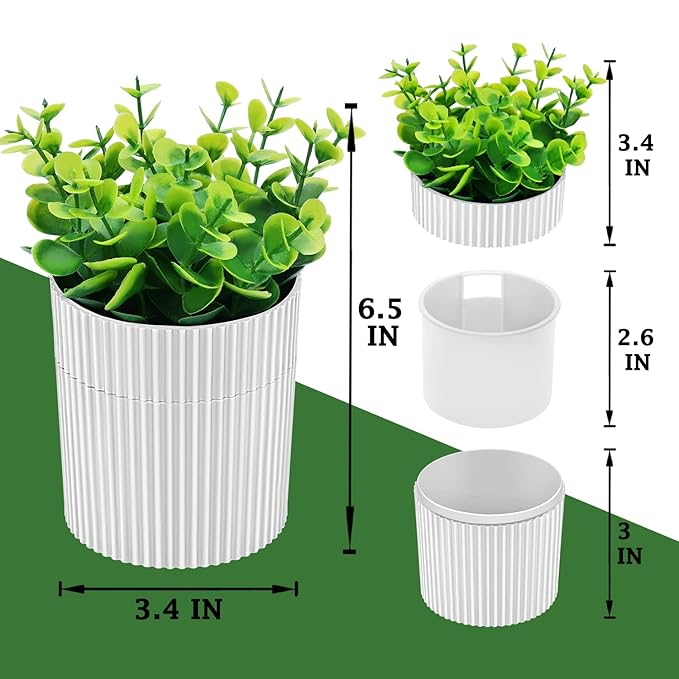 Denture Bath, Invisible Denture Case Designed As Artificial Eucalyptus Potted Plants, Denture Cup With Strainer For Retainer, Mouth Guard & Dentures, Perfect For Home Decoration…