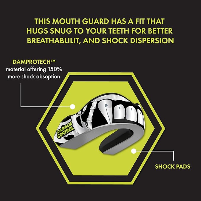 DAMAGE CONTROL Extreme Impact Mouth Guard – Sports Mouthguard for Boxing, MMA, BJJ, Hockey, Rugby, Lacrosse, & More – Mouthpiece for Teeth & Jaw Protection, for Youth & Adults (Giga Bite EI)