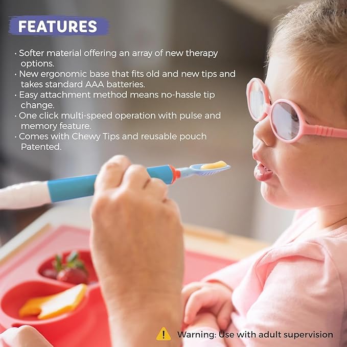 TalkTools Sensi Oral Sensory Therapy Tool with Soft Sensi Jaw Tips – 7-Piece Adjustable Sensory Stimulation Set for Oral Motor Awareness & Feeding Skill Development – Pink