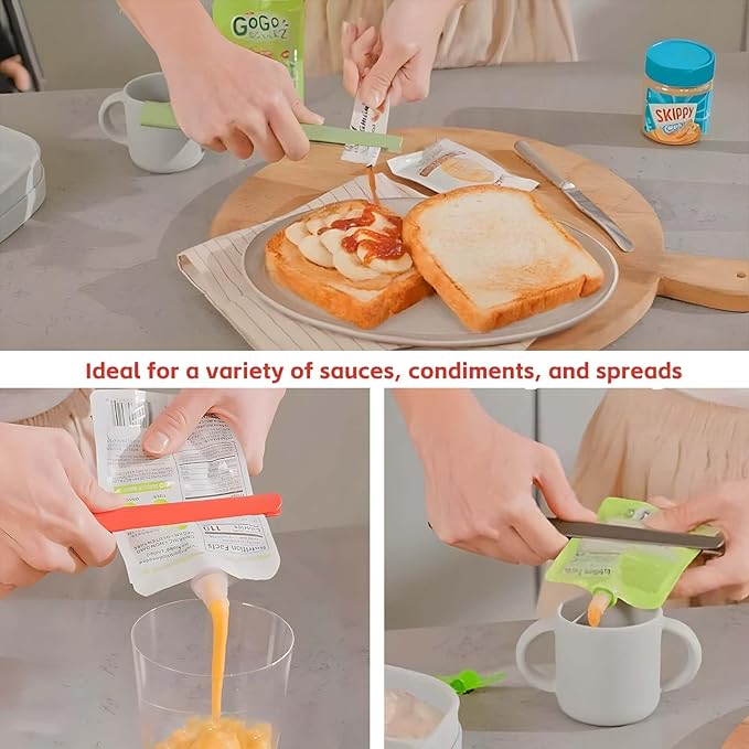 Food Sauce Bag Squeezer - Sauce Bag Extruder and Condiment Extractor Tool for Kitchens, Portable ABS Sauce Pouch and Food Squeezer, Set of 2
