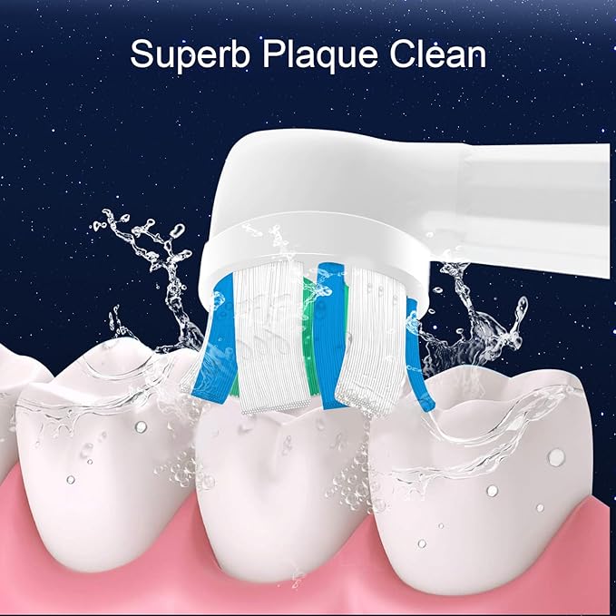 6 Pcs IO Replacement Heads Compatible with Oral B IO 2/3/4/5/6/7/8/9/10/Deep Clean Electric Toothbrush, Medium Bristles Brush Heads Compatible with Oral B IO for Effective Plaque Removal (White)