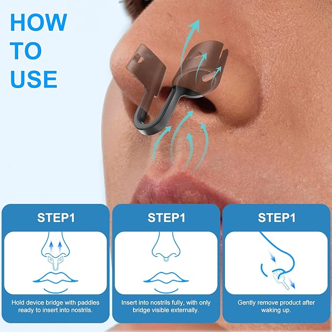 Anti Snoring Devices, Nasal Dilator for Sleeping, Effective to Relieve Snoring, for Nasal Snorers, Reusable Snoring Device to Enjoy a Peaceful Night's Sleep - 3 Pack (S)