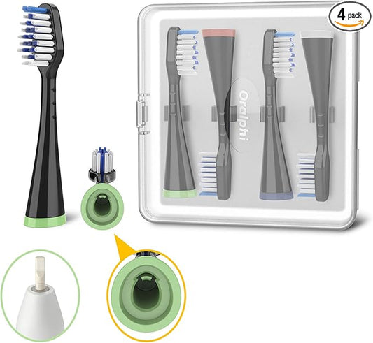 Brush Heads for Waterpik Complete Care 5.0/9.0 (4-Pack, Black)