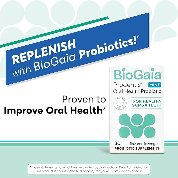 BioGaia Prodentis | Oral Probiotics | Promotes Healthy Gums & Teeth | Defends Against Bad Breath & Dental Problems | Improves Oral Health | Mint Flavored Dental Probiotic Lozenge