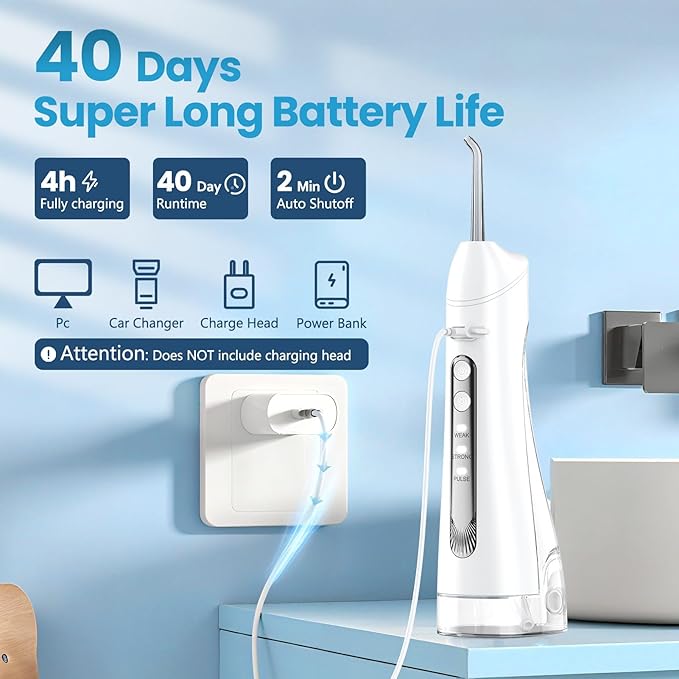 Water Flosser, Portable Water Flossers for Teeth Deep Cleaning with 3 Modes,Cordless Water Dental Flossers IPX7 Waterproof Electric Oral Irrigator Teeth Pick for Travel Home Use