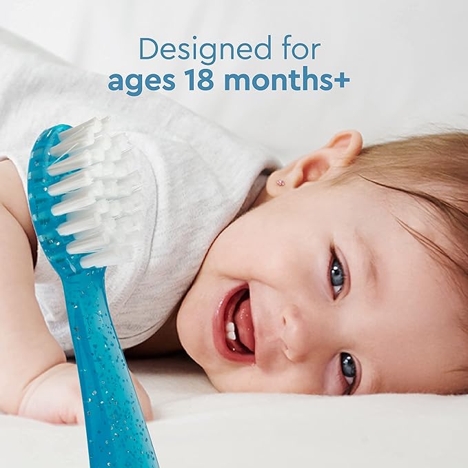 RADIUS Totz Toothbrush Extra Soft Brush BPA Free & ADA Accepted Designed for Delicate Teeth & Gums for Children 18 Months & Up - Magenta Sparkle - Pack of 1
