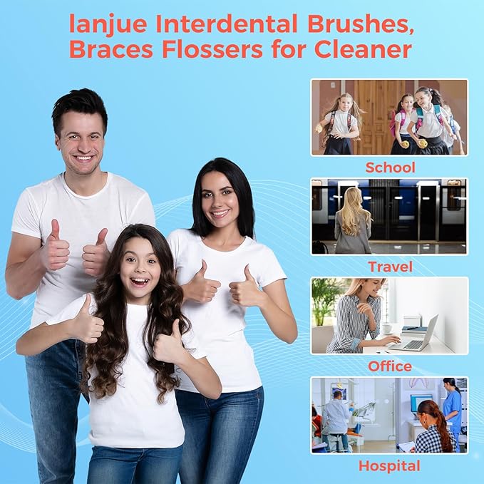 100 Pcs Interdental Brushes, 2 Sizes Braces Flossers for Cleaner Brace Brush Soft Dental Brushe Toothpicks Dental Floss Picks Dental for Braces Oral Cleaning(Red,Blue)