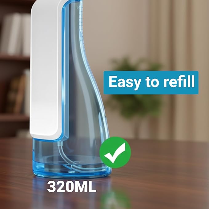 Portable Cordless Water Flosser – 320ml Oral Irrigator for Teeth Cleaning | USB Rechargeable, IPX7 Waterproof, 1400–1800 Pulses/Min | Travel-Friendly Dental Floss Device for Braces & Gums