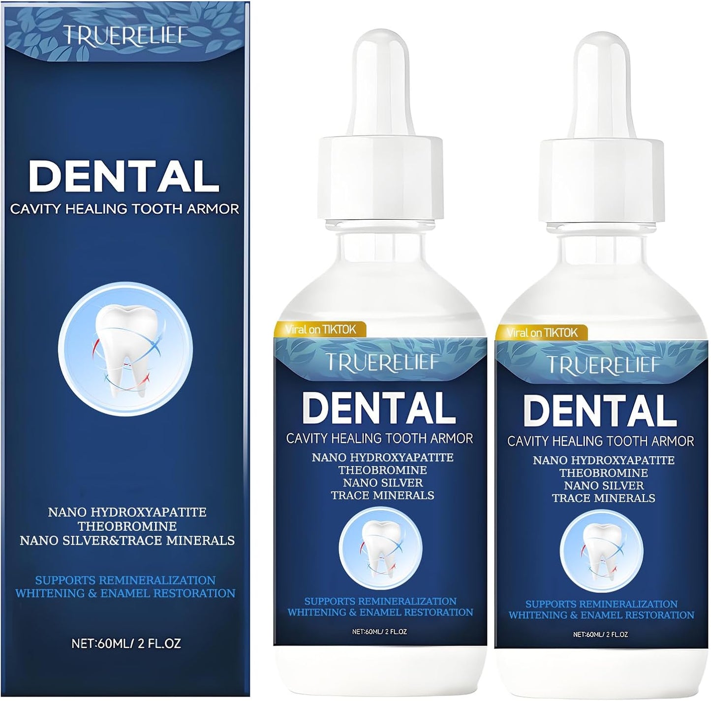 Cavity Healing Tooth Armor Liquid- Transparent Enamel Strengthening Formula with Hydroxyapatite, Supports Cavity Defense & Gum Health, Daily Oral Care Solution (2)