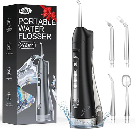 Water Flosser, Portable Water Flossers for Teeth Deep Cleaning with 3 Modes,Cordless Water Dental Flossers IPX7 Waterproof Electric Oral Irrigator Teeth Pick for Travel Home Use