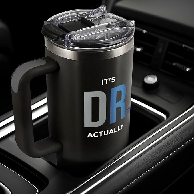 PhD Graduation Gifts Tumbler 40oz, Doctor Gifts for Men, Doctorate Phd Gift for Men, Doctoral Degree Doctorate Doctor Graduation Gift, It's Dr Actually Present for Future Doctors Male
