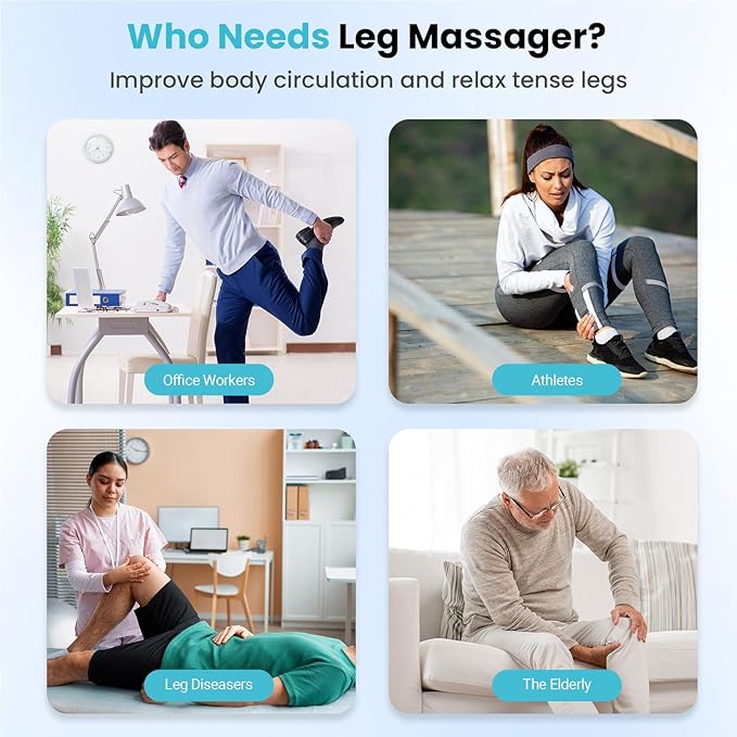 Leg Massager with Heat, FSA Eligible HSA Air Compression Leg Massager for Blood Circulation and Pain Relief,Muscle Fatigue,Cramps,Swelling and Edema
