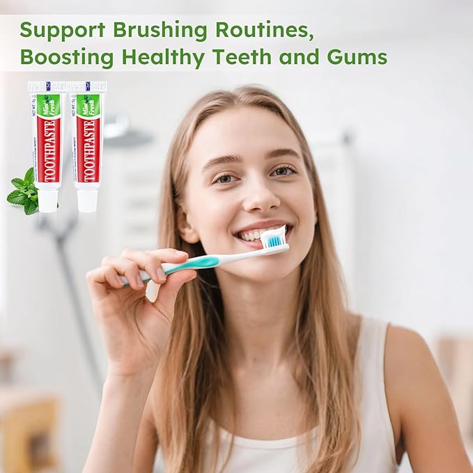 Travel Size Mini 0.176 oz Toothpaste Bulk, Disposable Mint Flavor Pocket Teeth Paste Small Essential Toothpaste for Travel, Home/Hotel/Guests/Charity/Homeless/Camping Oral Care Single Use, 60 Tubes