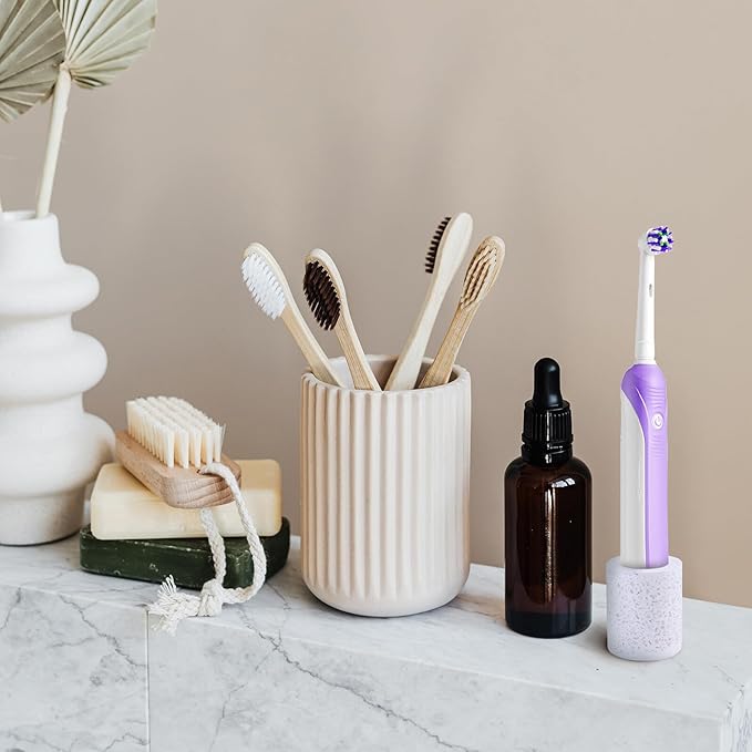 Diatomite Toothbrush Holder Stand with Strong Water Absorption Practical Drying Toothbrush Organizer for Bathroom Counter Absorbent Diatom Mud Material Suitable for Shower and