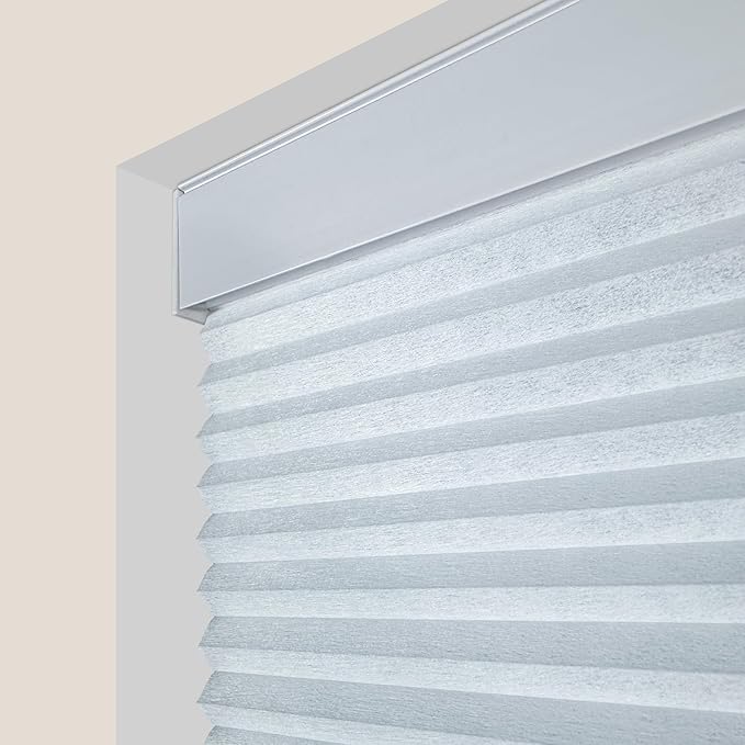 CALYX INTERIORS Cellular Honeycomb Shade, Light Filtering, Cordless, 3/8" Single Cell, 33.5" W x 48" H, White