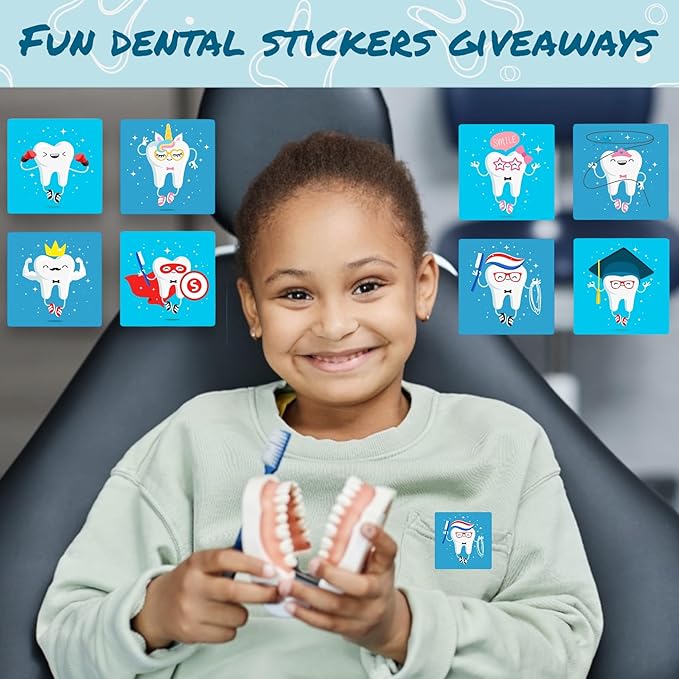 Dental Stickers - 120PCS Tooth & Teeth Hygiene Stickers for Kids, Dental Education, Brush Your Teeth Stickers, Dentist & I Lost a Tooth Rewards (120)