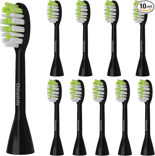 Replacement Toothbrush Heads Compatible with Philips One Sonicare Electric Toothbrush HY1200 HY1100, Tooth Brush Head Black - 10 Pack
