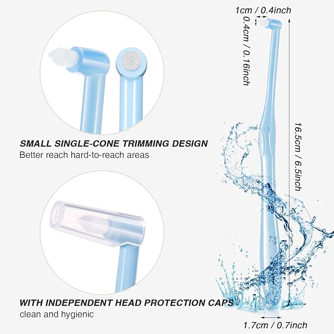 Patelai 6 Pieces End Tuft Toothbrush Single Tufted Toothbrush Soft Interdental Brushes Tooth Stain Remover for Implants Teeth Detail Cleaning Tooth Stain (Bright Colors)