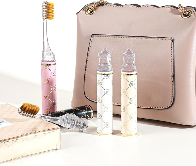 Thrymme 4Pcs Portable Toothbrush, Travel Toothbrushes Head with Case, Soft Bristles for Adults & Kids, Camping, Business Trips