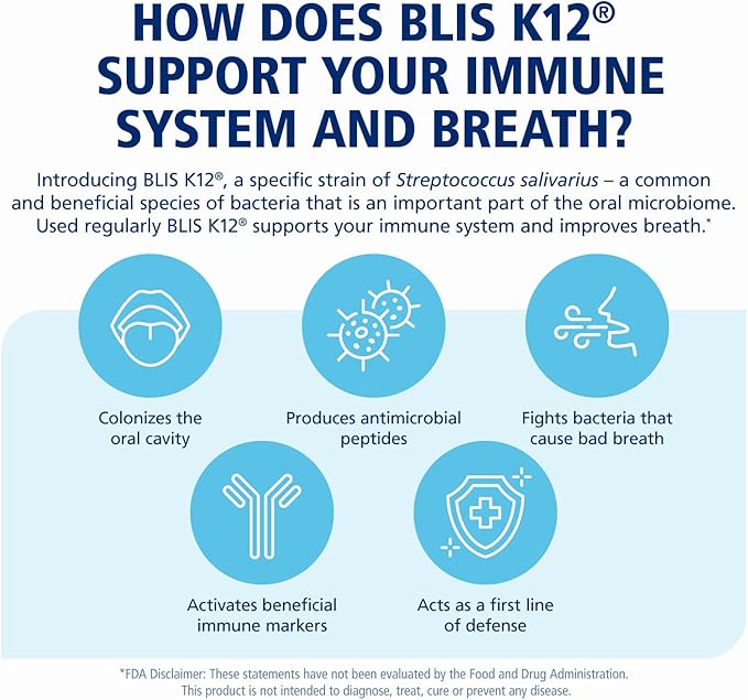 BLIS UltraBLIS Probiotic Immune Support - Gut & Oral Health, K12, Peppermint - 40 Lozenges