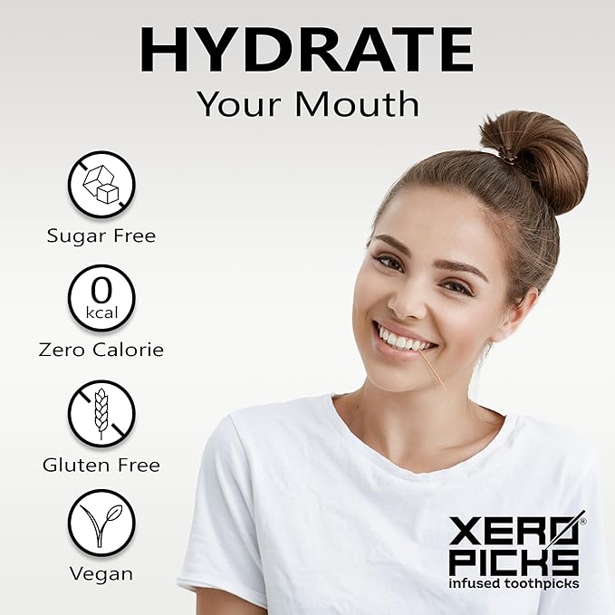 Xero Picks Infused Tooth Picks for Long-Lasting Fresh Breath & Dry Mouth Prevention - 20 Picks (Variety Mints, 5 Pack)-Spearmint, Cool Mint, Wintergreen, Peppermint, Spicy Mint