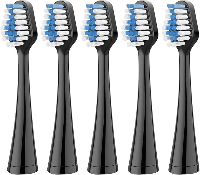 Compatible for AquaSonic Duo Series Replacement Toothbrush Heads for & Home Dental Center(5pcs Black)