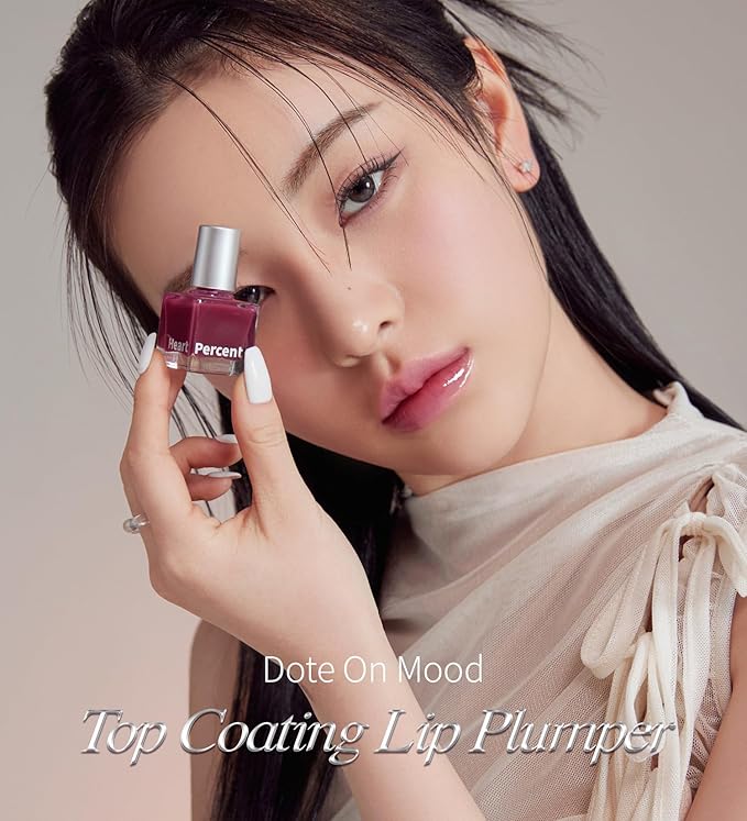 Heart Percent Dote On Mood Top Coating Lip Plumper, High-Shine Glossy Finish Maximize Volume & Fullness Lip Gloss 06. Max Plumper