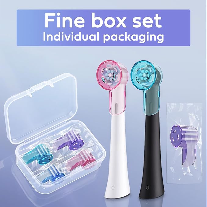 Toothbrush Head Covers for Oral B iO Toothbrush Heads, Toothbrush Caps Suitable for Oral B Round Electric Toothbrush Head, iO Brush Head Covers for Travel & Home (4 Pcs, Colourful)