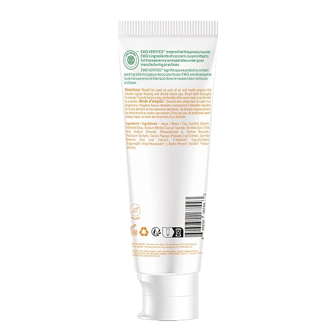 ATTITUDE Fluoride-Free Toothpaste, Plant- and Mineral-Based Ingredients, Vegan, Cruelty-Free and Sugar-Free, Mango 4.2 Oz
