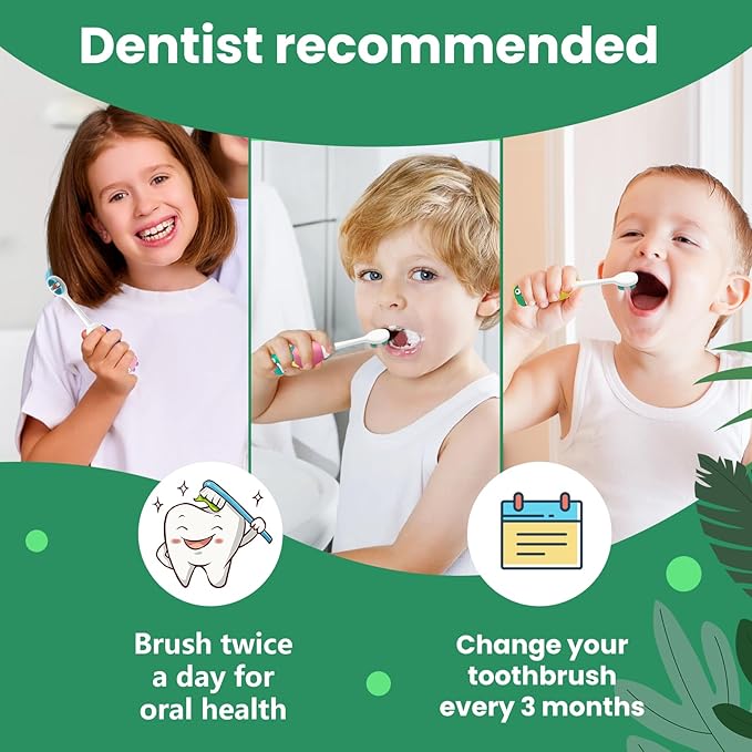 Kids Manual Toothbrush, Ultra-Soft Kids Toothbrush for Sensitive Teeth & Gums, Gentle Toddler & Children's Brush with 10000 Bristles Travel-Friendly Design for Ages 2-7 (Orange)