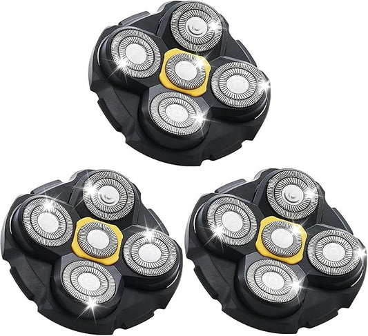 Shaver Replacement Heads Compatible with Microtouch Titanium Head Shaver, for Bald Men 3 Pack
