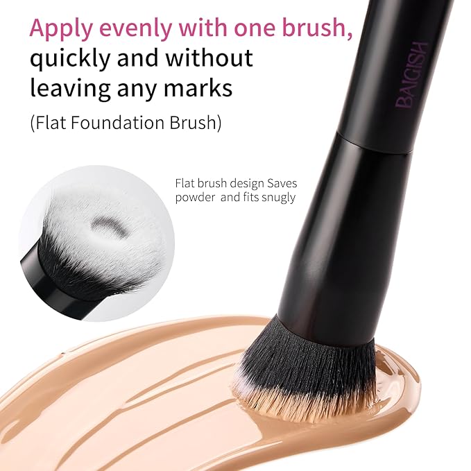 Makeup Brush Set Professional Foundation Brush for Foundation Powder Concealers Eye Shadows with 2 Makeup Sponge