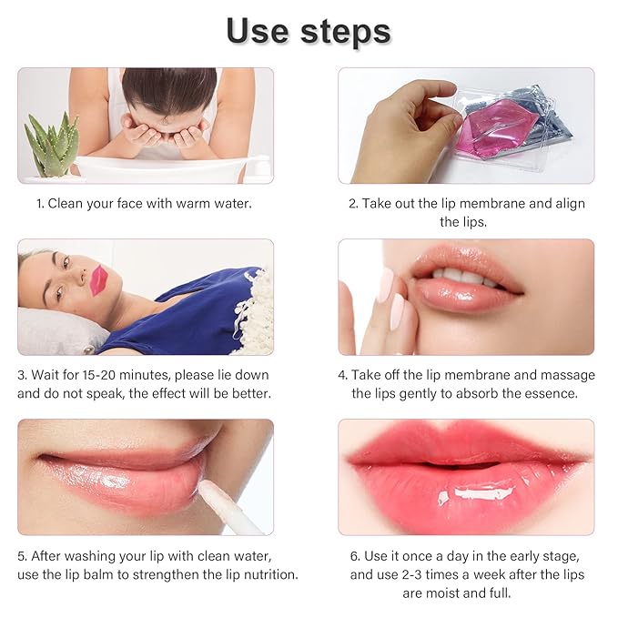 30 PCS Lip Mask Collagen Mouth Masks Sheet for Dry Lips, Gel Lip Mask Pack for Remove Dead Skin, Moisturizes and Fine Lines (Peach Red)