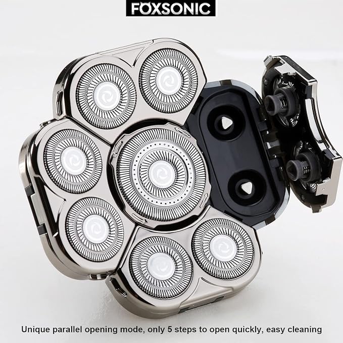 FOXSONIC Upgraded 9 Blades Body & Head Shaver for Head Shaver Many Brands 9 Blades Replacement Shaver Head Blade 9 Heads Beard Electric Razor Shaver Head for Blad Men