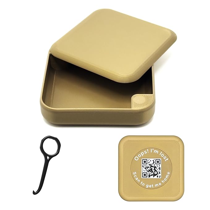 Kasse Invisalign Case Modern Aligner & Retainer Case with QR Code Recovery | Magnetic Twist Open | 3D Printed in the USA | Secure Travel Design | Includes Invisalign Remover Tool | Bronze