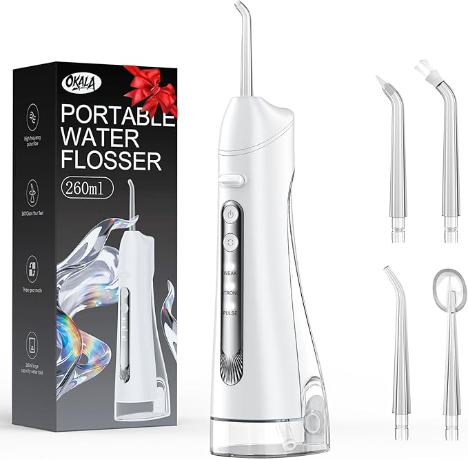 Water Flosser, Portable Water Flossers for Teeth Deep Cleaning with 3 Modes,Cordless Water Dental Flossers IPX7 Waterproof Electric Oral Irrigator Teeth Pick for Travel Home Use