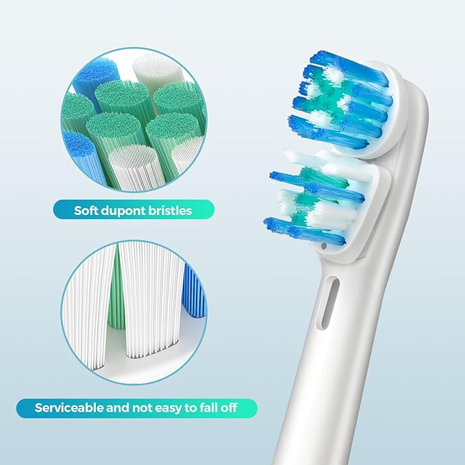 4 Pcs Double Heads Replacement Toothbrush Heads Compatible with Oral B Braun,Electric Toothbrush Heads Refill for Pro 500/1000/1500/3000/7000/8000/9600