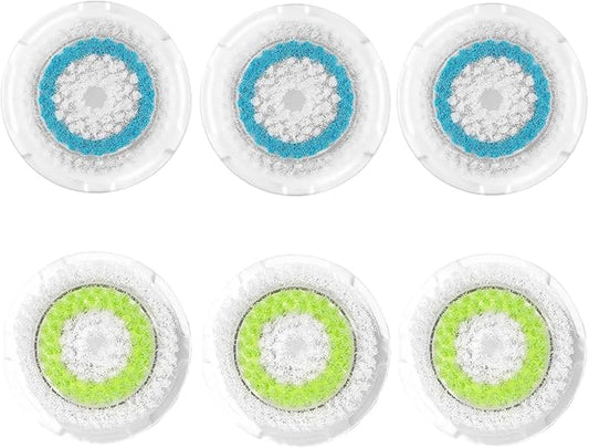 Facial Cleansing Brush Heads,Face Brush Head Replacements Compatible with Clarisonic Mia 1, Mia 2, Mia Fit, Alpha Fit, Smart Profile Uplift,Deep Pore and Sensitive（6 Pack）