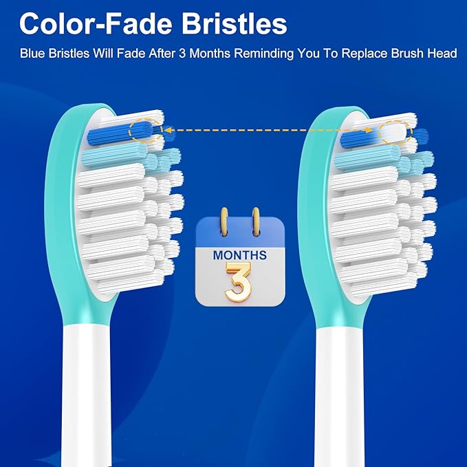 Kids-Replacement-Heads for-Philips-Sonicare,Toothbrush-Replacement-Heads Age 7+,Soft Bristles Replacement Toothbrush Heads for Children, Blue and Pink,10 Packs